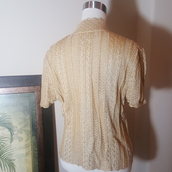 SOLD!! ST. JOHN Gold Mock Turtleneck - Size Medium - Picture 3 of 4